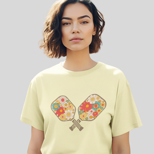 Pickleball Flower Paddles Tee